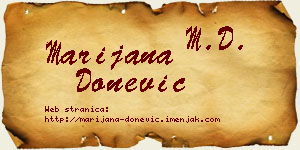 Marijana Donević vizit kartica